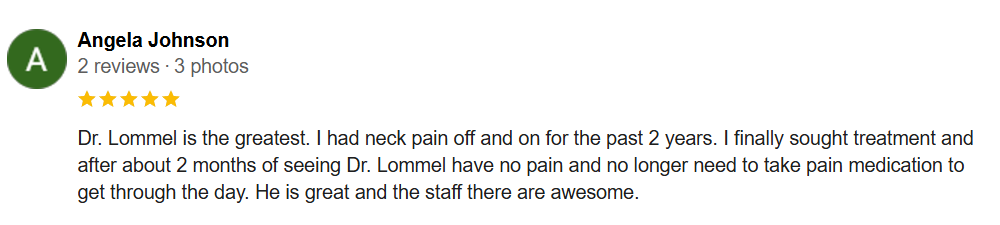 Chiropractic Siler City NC Testimonial